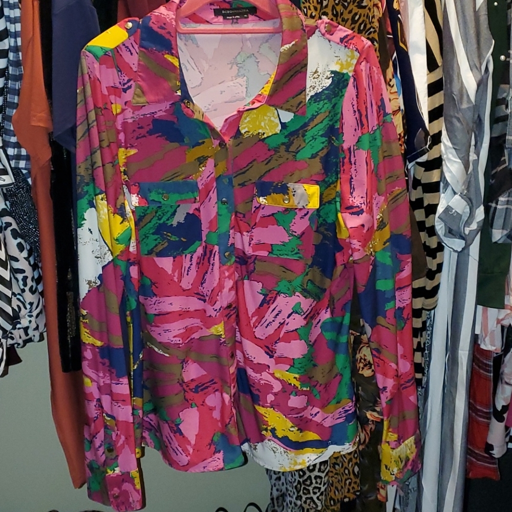 BCBG MAXAZRIA LONG SLEEVE TOP